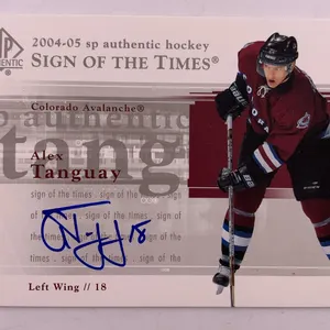 2004–05 SP Authentic Sign of the Times Alex Tanguay Autographed Hockey Card