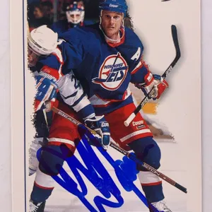 1995-96 Score Winnipeg Jets Dave Manson Autographed Card