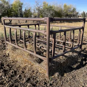 102" Long X 78" Wide Pipe Framed Single Round Bale Feeder