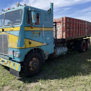 1974 WHITE FREIGHTLINER Cabover Grain Truck w/ 21 Ft. Wood Box