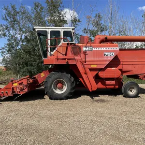 1980 MASSEY FERGUSON 750 s/p Combine w/ 11 Ft. Melroe 388 Pickup
