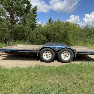 1990 AL-CO 16 Ft. T/A Bumper Hitch Flatdeck Trailer w/ Winch, ST225/75R15 Tires