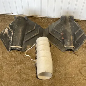 (2) Black Poly Auger Hoppers & Auger Spout