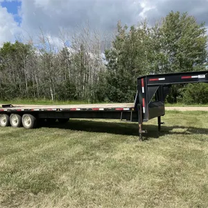 2013 OASIS 30' Tri-Axle Gooseneck Flatdeck Trailer (25 Ft. + 5 Ft. Beavertails)