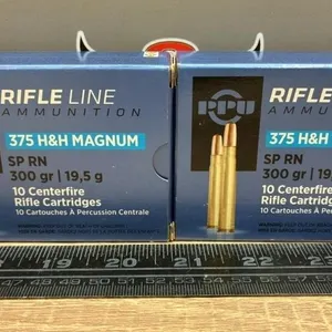 2 Boxes 375 H&H Magnum Centrefire Cartridges.