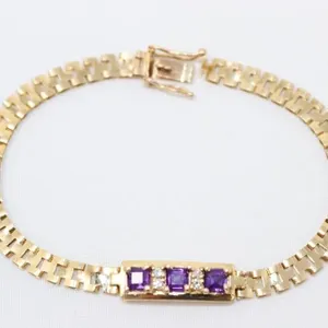 Unmarked Gold & Amethyst? Bracelet