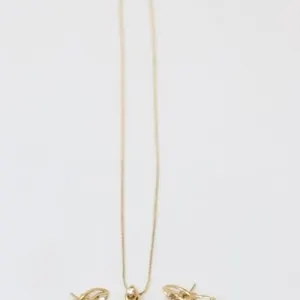 14K Gold Earrings & Necklace Set