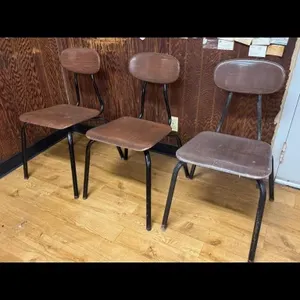 Set of 3 Vintage Industrial School Chairs
