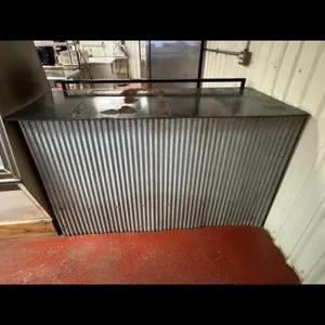 Metal Top Counter with Corrugated Metal Sides
