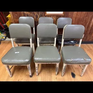 Set of 6 Metal Frame Upholstered Chairs