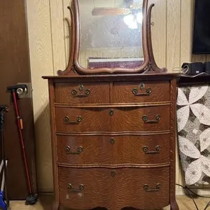 Antique Chest of Drawers & Mirror