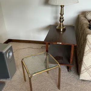 Glass Top and Brass Side Table