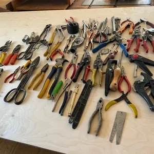 L/O ASSORTED PLIERS, HAND TOOLS, WIRE, ETC.