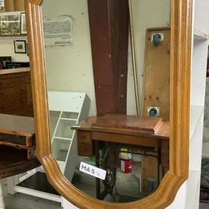 WOOD FRAME OVAL WALL MIRROR