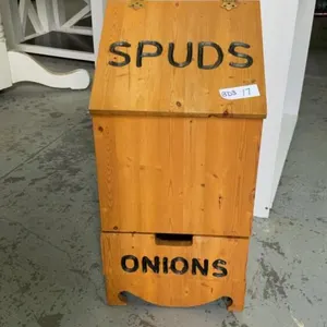 WOOD POTATOE BIN W/ LOWER ONION DRAWER