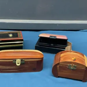 (3) SMALL TRINKET BOXES & CARD HOLDER