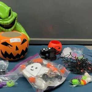 HALLOWEEN “MONSTER” CERAMIC CANDY HOLDER & MISC DECOR