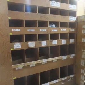 3 Pigeon Hole Wood Cabinets 8 ft H × 6 ft W × 24" Deep, 2 with 12 Hole & 1 with 36 Hole.  Product