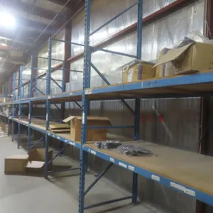 Pallet Racking 48" Deep:  13 Uppers 10 ft and 12 ft, 48 Side Rails with Wood Shelves.  Product Not