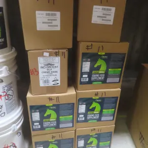 5 Cases Hemp Olive Equine Feed Supplement 946 ml, 12 Bottles 2-in-1 Shampoo, 12 Bio Groom Silk Cream