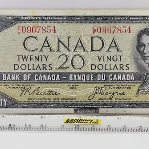 Canada $20 Bill 1954DF "Devil's Face" : Beattie/Coyne #EE0967854