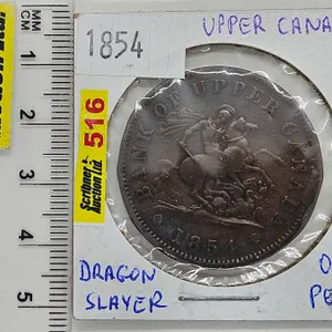 Bank of Upper Canada 1854 One Penny Bank Token