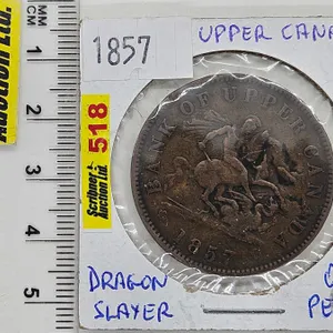 Bank of Upper Canada 1857 One Penny Bank Token