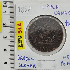 Bank of Upper Canada 1852 Half Penny Bank Token