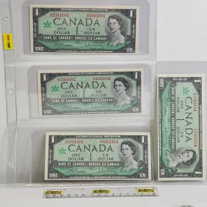 Canada $1 Bills 1967 (4 Consecutive) : Beattie/Rasminsky #IP3361601-602-603-604