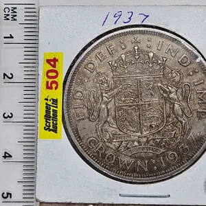 United Kingdom 1937 Crown : George VI Coronation (Silver .500)