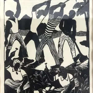 ALBERT HUIE - ROAD MENDING WOODCUT