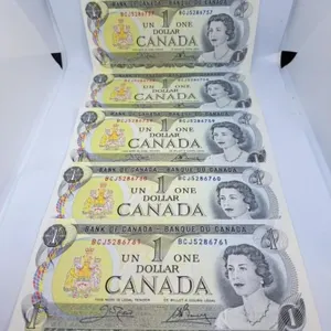Uncirculated Five in a Row 1973 Canada One Dollar