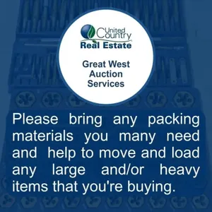 Please bring packing materials & help to remove