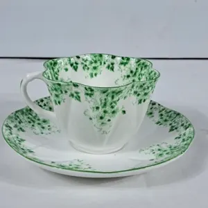 Beautiful Shelley "Dainty Green" Tea Cup & Saucer