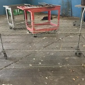 Wire Cart 60"x24x34, (missing wedges on top shelf)