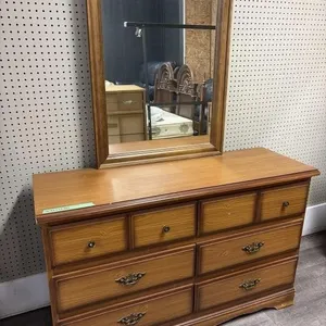 6 Drawer Dresser with Mirror, 47x17x30 inches and