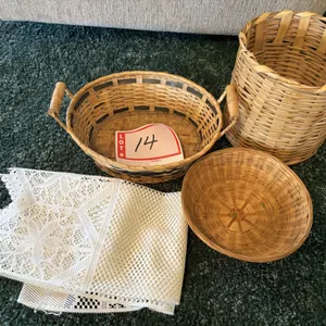 3 baskets and lace