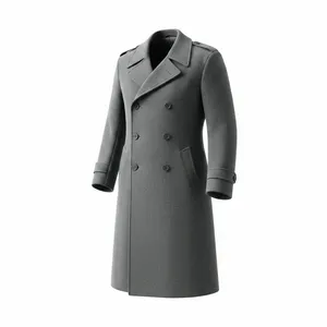 Authentic WW 2 Gray Double-Breasted Long Wool Coat Size 48 BB