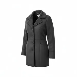 NWT D&Co Penny Lane Brown Faux Suede Coat with Sherpa Lining, Size XS