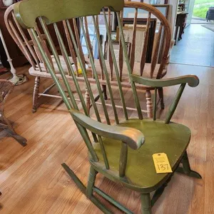 Green Wooden Rocking Chair