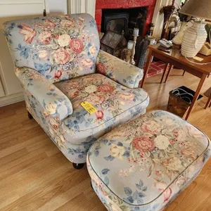 Upholstered Chair & Ottoman - Some Stains