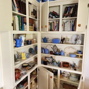 Contents of Built-in Corner Cabinets - Includes Hall Kitchenware