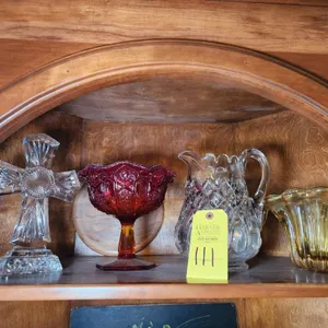 Contents of Top Shelf in Corner Cabinet