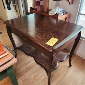 Oak Side Table with Drawer
