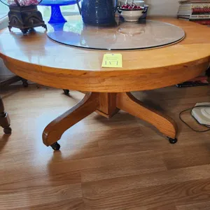 Round Coffee Table on Wheels 42"