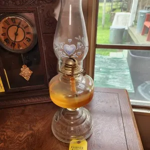 Antique Glass Victorian Pedestal Kerosene Lamp