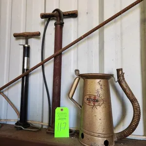 Vintage Oil Can & Hand Air Pumps
