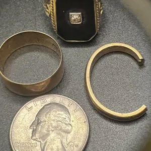 3 - 14K Gold Rings - one cut
