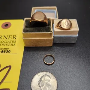 3 -10K Gold Rings - one cut