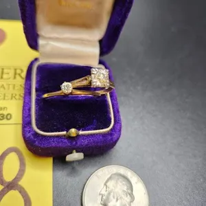 2 - 14K Gold Rings with Diamonds